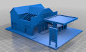 Download the .stl file and 3D Print your own Garage With Petrol Station N scale model for your model train set from www.krafttrains.com.